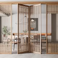 New Chinese Style Screen Solid Wood Partition Screen 3d model
