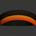 Orange Red Sun Visor With Black Strap Practical Daily Life Product 3d model