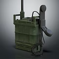 Green Commercial Communication Equipment Case With Telephone Handset And Coiled Cord