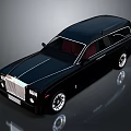 Black Luxury Limousine With Extended Body Chrome Grille And Red Interior