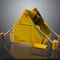Kids Yellow Decorative Tent Furniture With Wooden Support Poles And Fabric Structure