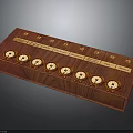 Wooden Box Organizer With Multiple Round Dials Numeric Indicators And Labeled Sections