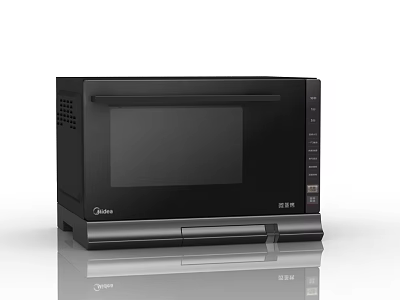 Black Modern Kitchen Microwave Oven With Digital Control Panel And Sleek Design 3d model