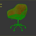 Modern Orange Fabric Swivel Chair With Armrests And Black Rolling Wheels