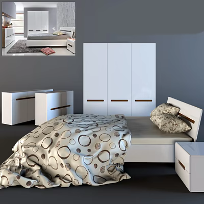 Double bed 3d model