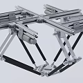 Industrial Multi Axis Robotic Arm With Metal Frame And Support Rods Mechanical Joints