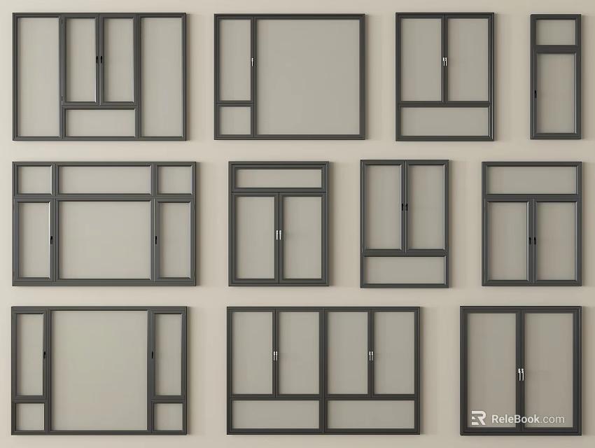 Casement Windows Various Styles And Sleek Frame Designs For Home Building Projects 3d model