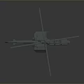 3D Rendered Military Helicopter Model With Detailed Rotor Blades And Gray Finish