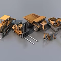 Different Types of Functional Construction Vehicles Bulldozer Dump Truck Forklift and Excavator