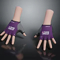 Purple Gray Half Finger Team SLGO Sports Gloves With Logo For Training