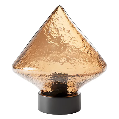 Amber Hammered Glass Table Lamp With Modern Design And Decorative Sturdy Base 3d model