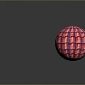 Folded Panel And Sphere With Red Grid Textured Surface Design Elements