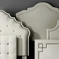 Variety of White Upholstered Headboards With Button Tufted And Stitching Designs