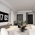 Modern Minimalist Open Plan Living And Dining Room With Soft Neutral Tone Comfortable Interior Design