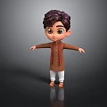 Cartoon Boy Character With Brown Hair Brown Outfit White Pants And Arms Outstretched