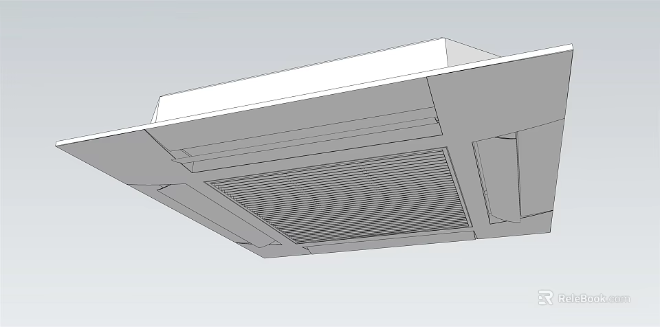Ceiling Mounted Air Conditioner Vent With Modern Grid Design And White Finish 3d model 