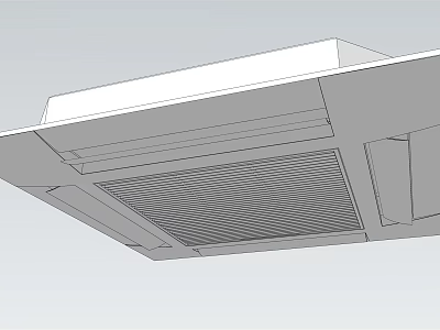 Ceiling Mounted Air Conditioner Vent With Modern Grid Design And White Finish 3d model