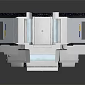 White Industrial Equipment Machine With Transparent Windows And Control Panel