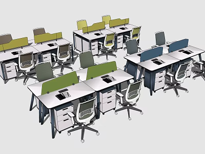 Modern office desk and chair office desk and chair combination card position 3d model