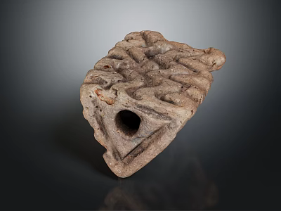 Ancient Carved Pottery Relic With Intricate Texture Central Hole And Rough Surface 3d model