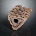 Ancient Carved Pottery Relic With Intricate Texture Central Hole And Rough Surface