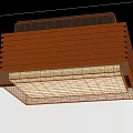 Modern Square Black Ceiling Light With White Lampshade And Sleek Striped Design