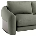 Modern Light Colored Fabric Double Sofa With Simple Design And Comfortable Seats 3d model