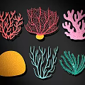 Colorful Coral Wall Decor with Various Shapes for Home Decoration