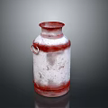 Vintage Red And White Ceramic Vase With Handle For Home Decoration
