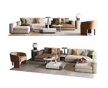 Modern sofa coffee table combination 3d model