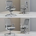 Modern Ergonomic Black Office Chair With Mesh Back Adjustable Armrests And Swivel Base