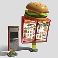 Billboard Menu Board Bulletin Board Announcement Board Outdoor Advertising Poster Bar 3d model