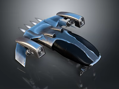 Futuristic Cosmic Spaceship With Sleek Metallic Structure And Advanced Aerospace Design 3d model
