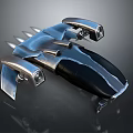 Futuristic Cosmic Spaceship With Sleek Metallic Structure And Advanced Aerospace Design