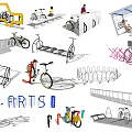 Road Facilities For Bicycle Parking Racks With Various Designs And Public Use
