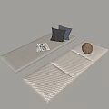 Soft Cushions With Minimalist Design Woven Texture Gray Pillow Magazine And Decorative Ball