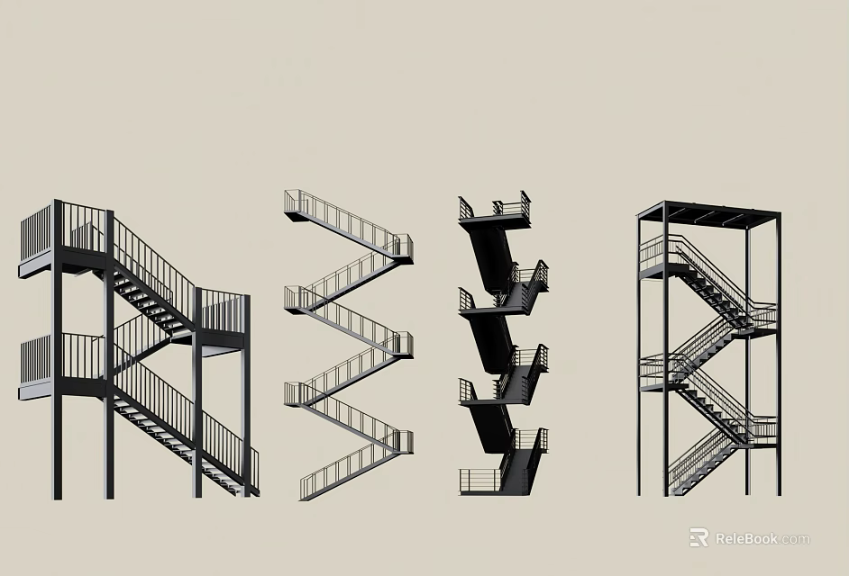 Creative Modern Staircase Designs Featuring Spiral And Multi Level Structures 3d model