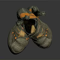Gray And Orange Outdoor Sports Shoes With Supportive Design For Daily Use