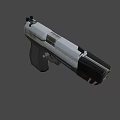 Modern Pistol With Silver Metallic Body Black Grip And Sleek Contemporary Design
