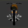 Vintage Orange Motorcycle With Green Seat Metallic Body And Black Wheels Design