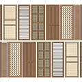 Various Stylish Wooden Wardrobe Doors With Louvered Grid Slatted And Panel Patterns