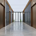 modern elevator hall elevator car 3d model