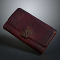 Dark Red Leather Wallet With Metallic Clasp For Daily Essentials Storage