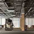 Modern Industrial Gym Spacious Workout Space With Treadmills Weight Machines And Natural Light From Windows