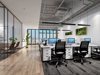 modern public office area office 3d model