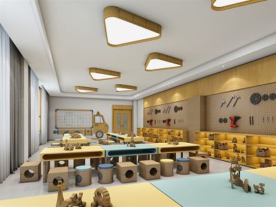 Modern Handicraft Room Wooden Workshop Experience Room model