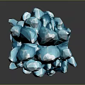 Blue Crystal Cluster Ornament With Sharp Crystals White Edges And Dark Background