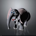 Cute Cartoon Elephant Toy With Large Pink Ears Blue Eyes And White Tusks