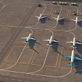 Aerial Planning of Airport Tarmac Layout with Multiple Parked Airplanes