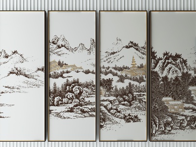 New Chinese Landscape Painting Decorative Painting model